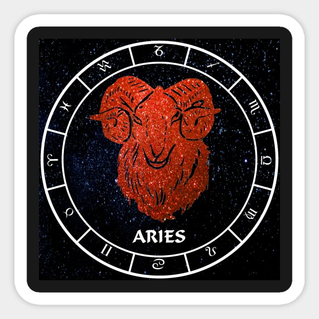 Aries - Zodiac Sign Sticker by KimberlyFizzArt